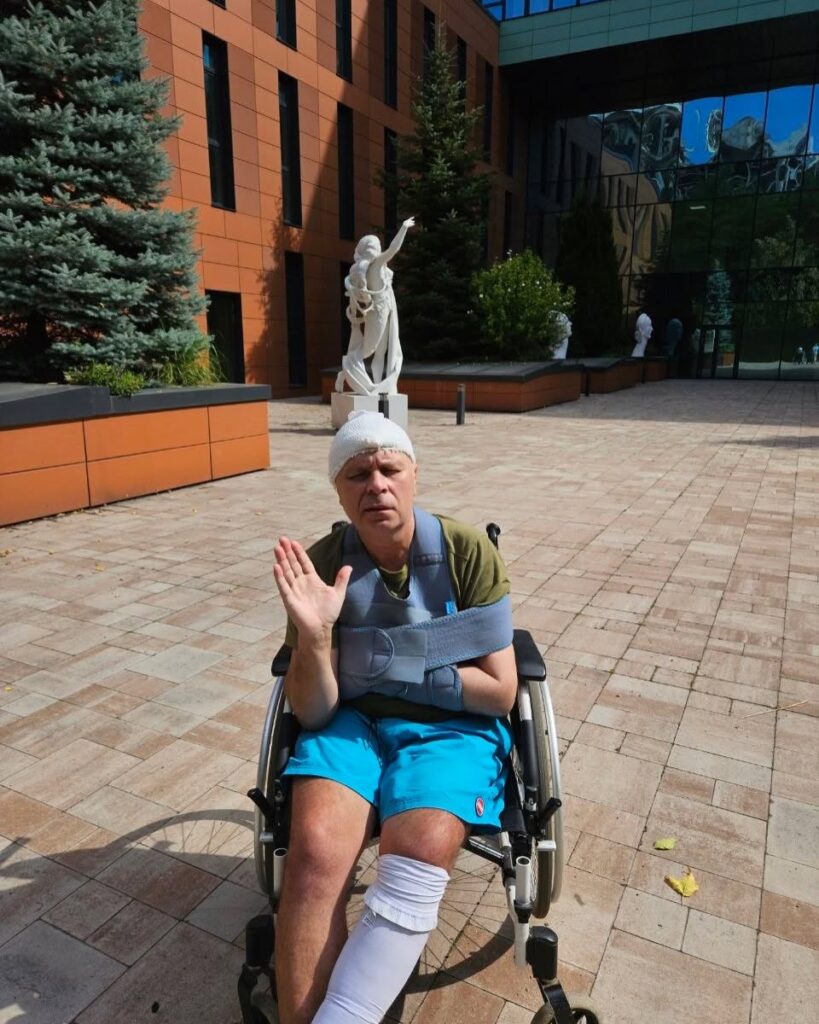 Veteran Serhii Obmaniuk during rehabilitation at “Agape Ukraine”