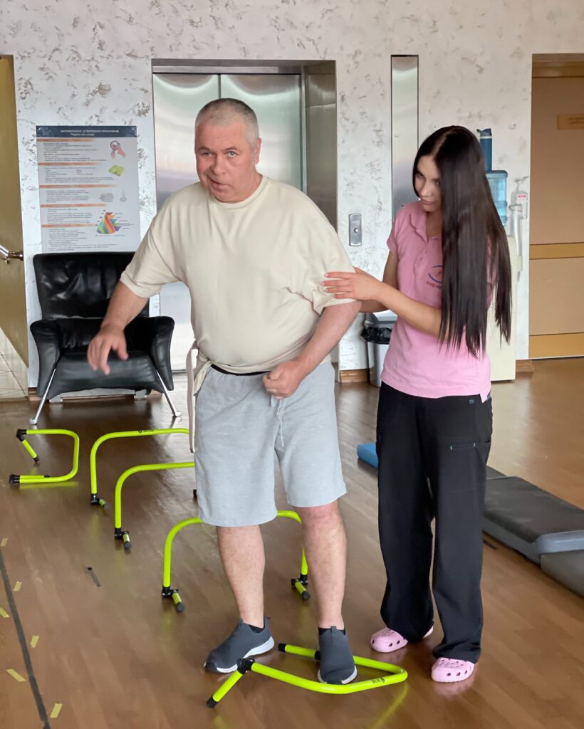 Veteran Serhii Obmaniuk during rehabilitation at “Agape Ukraine”